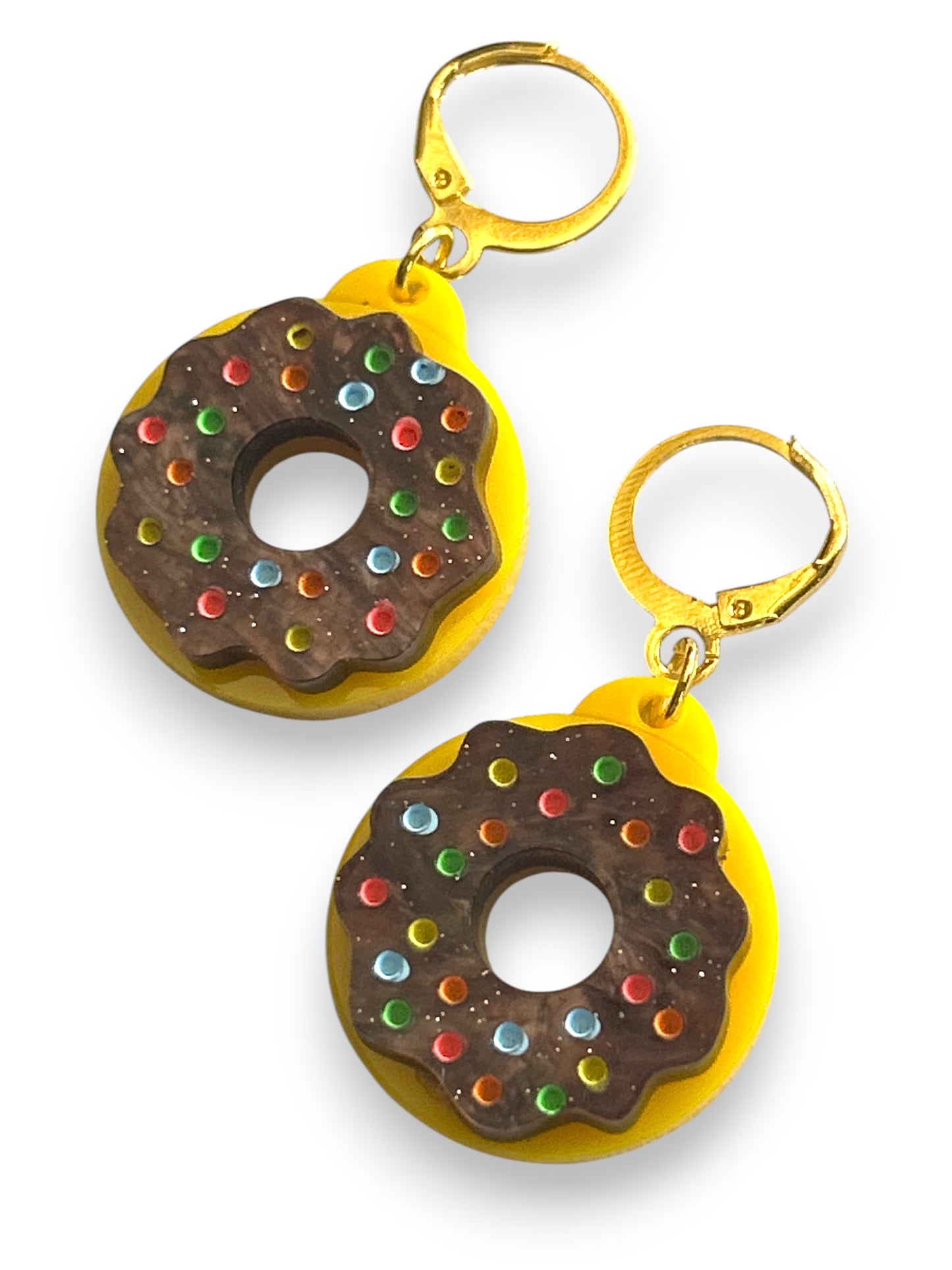 NEW! Orecchini "I PICCOLINI" - Mini Ciambelle con Glassa Marrone Glitter