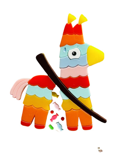 Arte Messicana -  Piñata Preoccupata Orecchini + Spilla