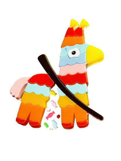 Arte Messicana -  Piñata Preoccupata Orecchini + Spilla