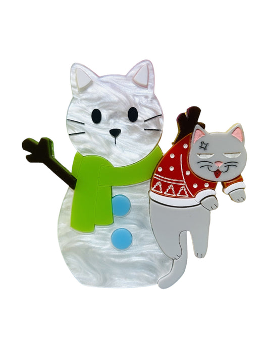 Meowy Christmas - Gatto Incastrato nel Pupazzo di Neve