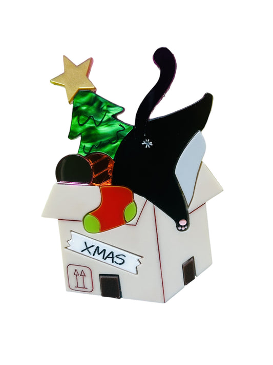 Meowy Christmas - Gatto dentro Scatola delle Decorazioni