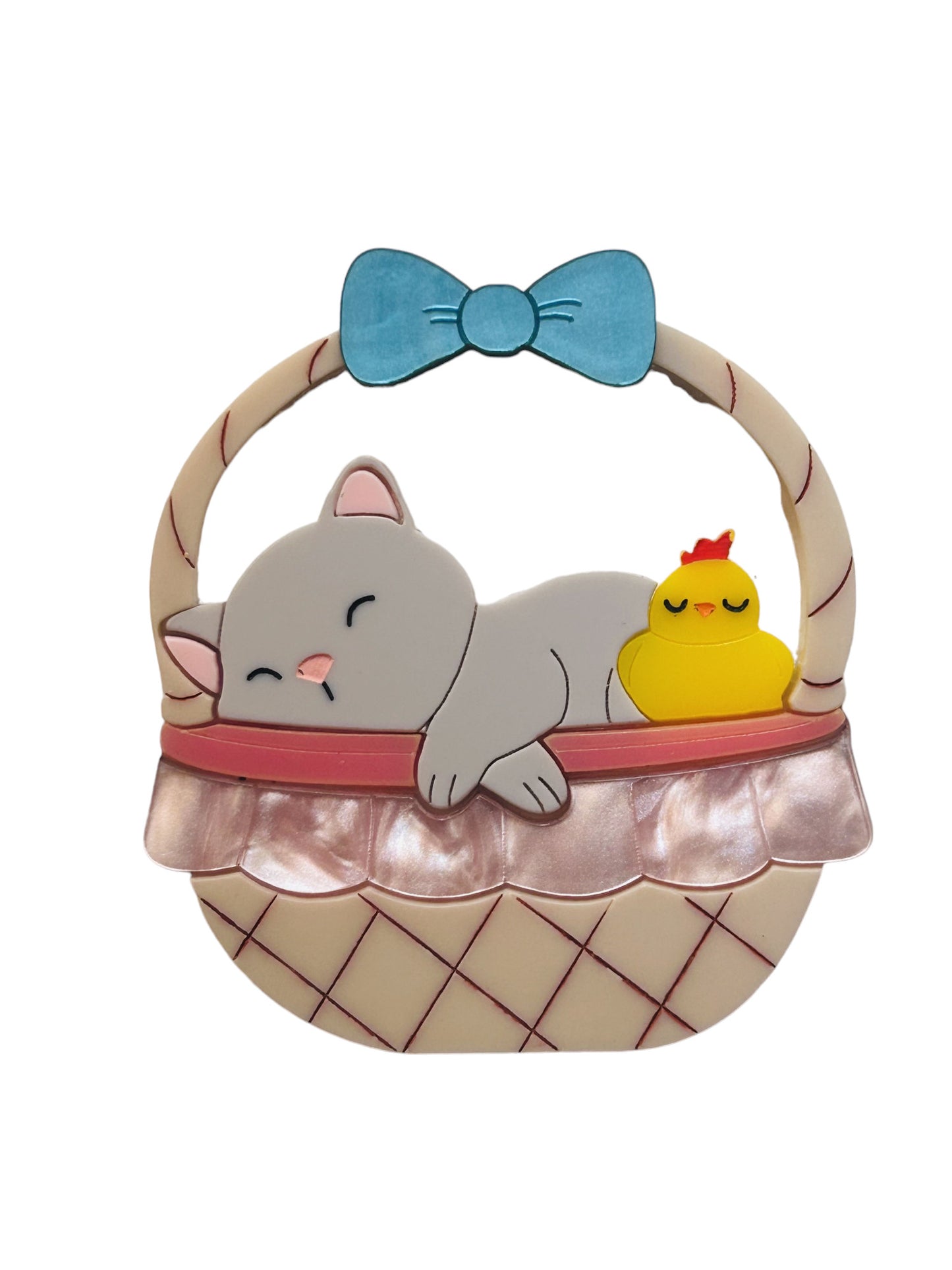 Pasqua - Gatto e Pulcino nel Cestino