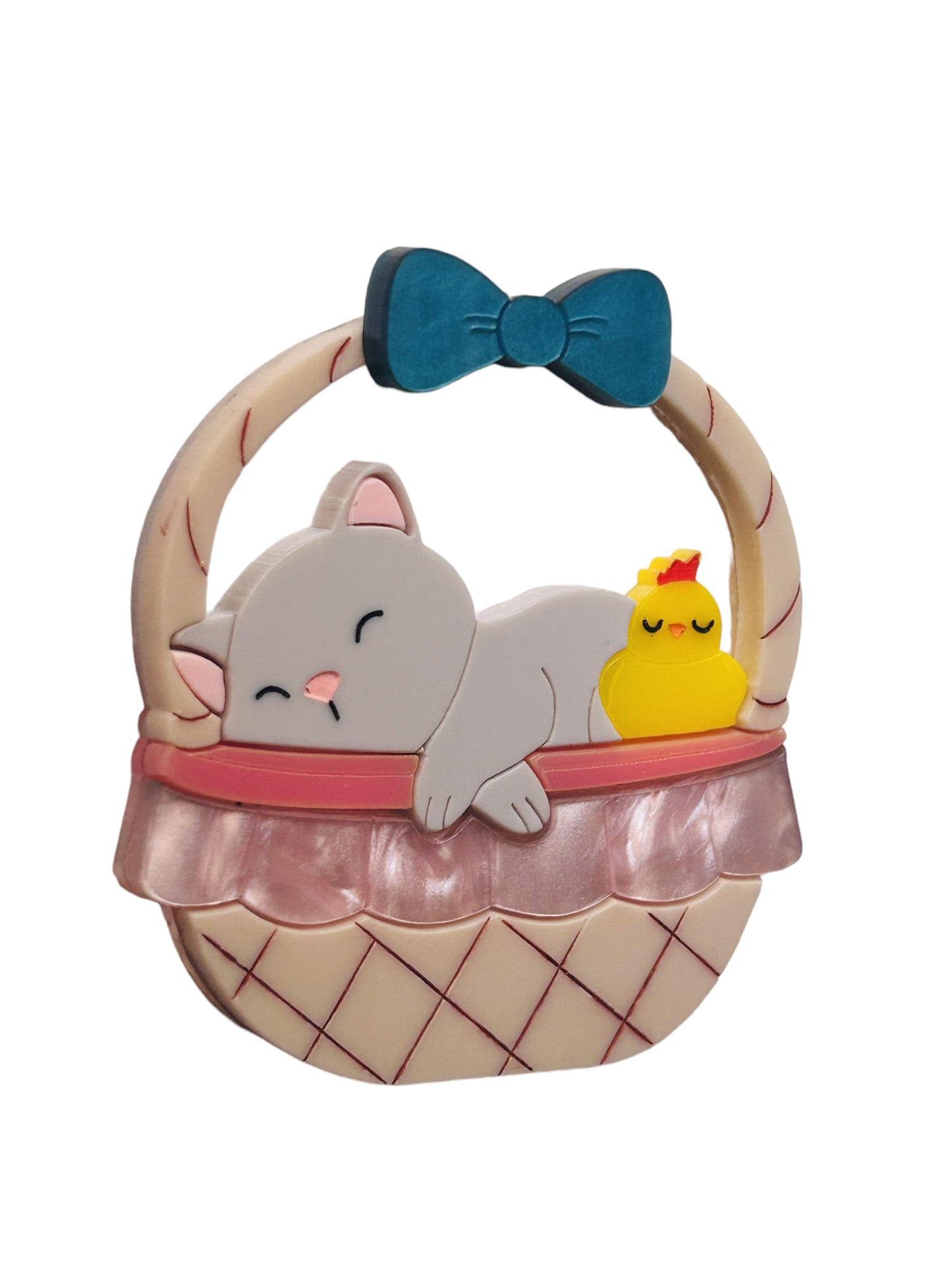 Pasqua - Gatto e Pulcino nel Cestino