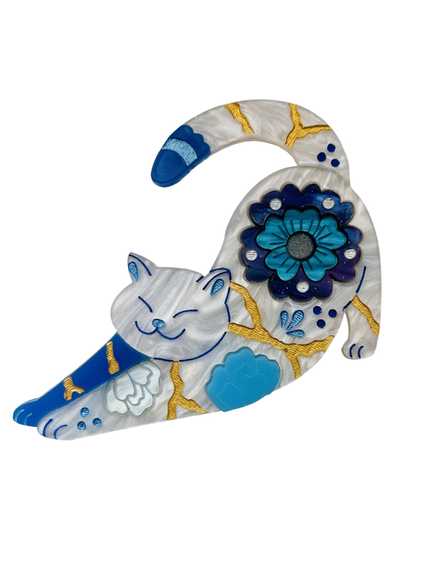 Animali di Porcellana - Gatto Stiracchiato
