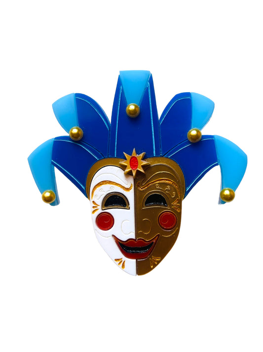 Maschere Veneziane: Maschera Joker Uomo Blu