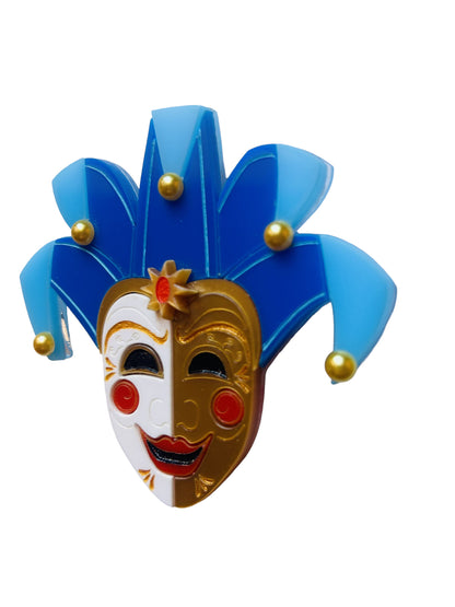 Maschere Veneziane: Maschera Joker Uomo Blu