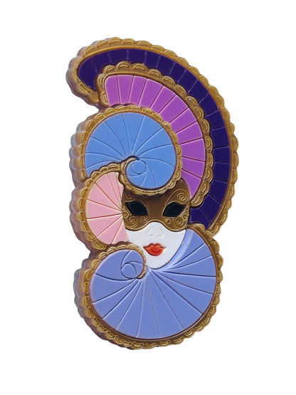 Maschere Veneziane: Maschera Donna con Doppio Ventaglio Viola