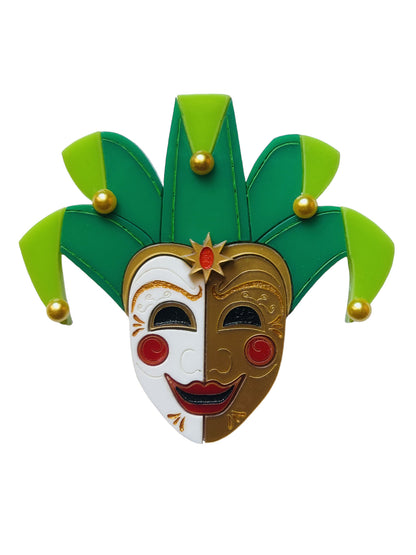 Maschere Veneziane: Maschera Joker Uomo Verde