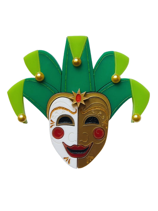Maschere Veneziane: Maschera Joker Uomo Verde