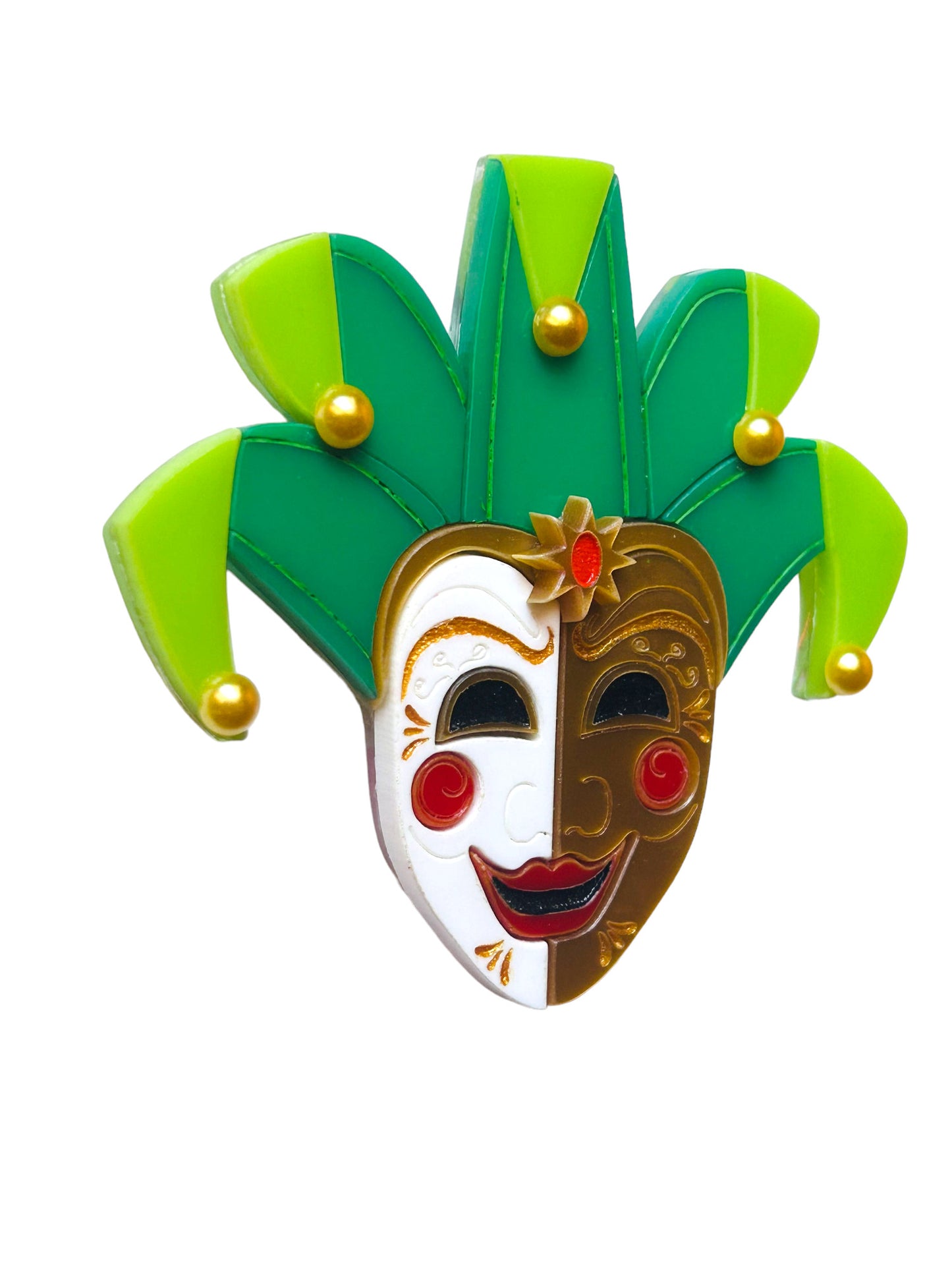 Maschere Veneziane: Maschera Joker Uomo Verde