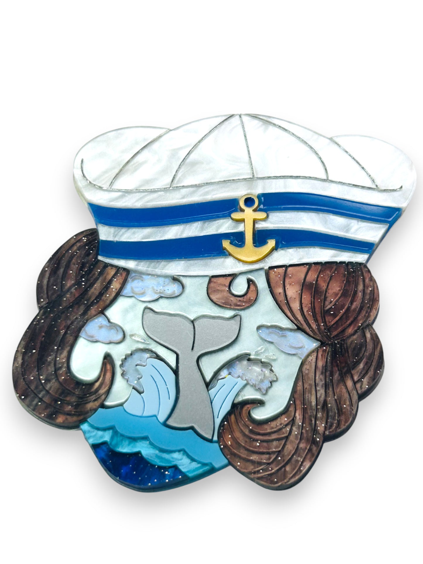 Deep Blue Sea - Testa Marinaio Donna con Balena