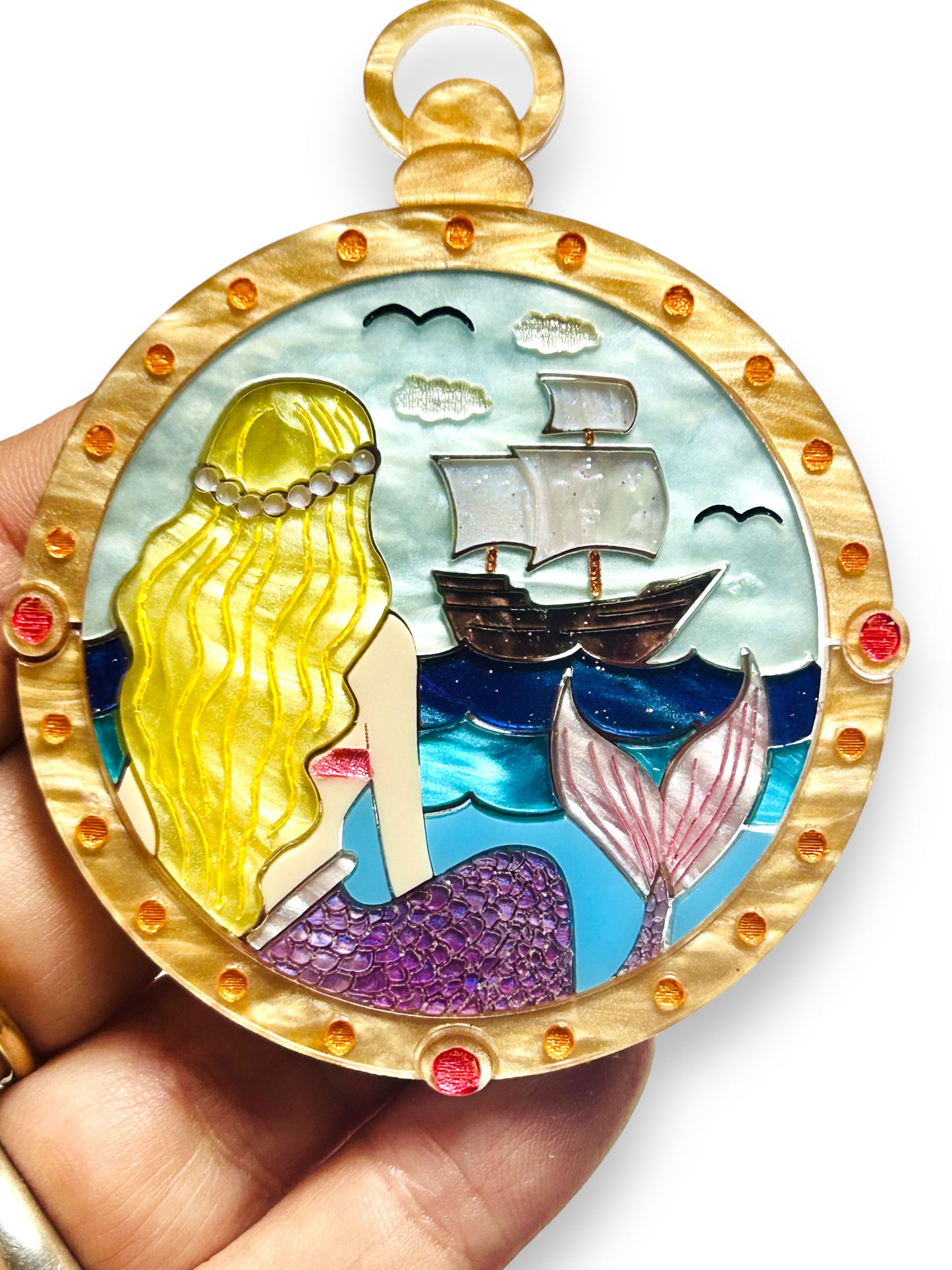 Deep Blue Sea - Bussola con Barca e Sirena