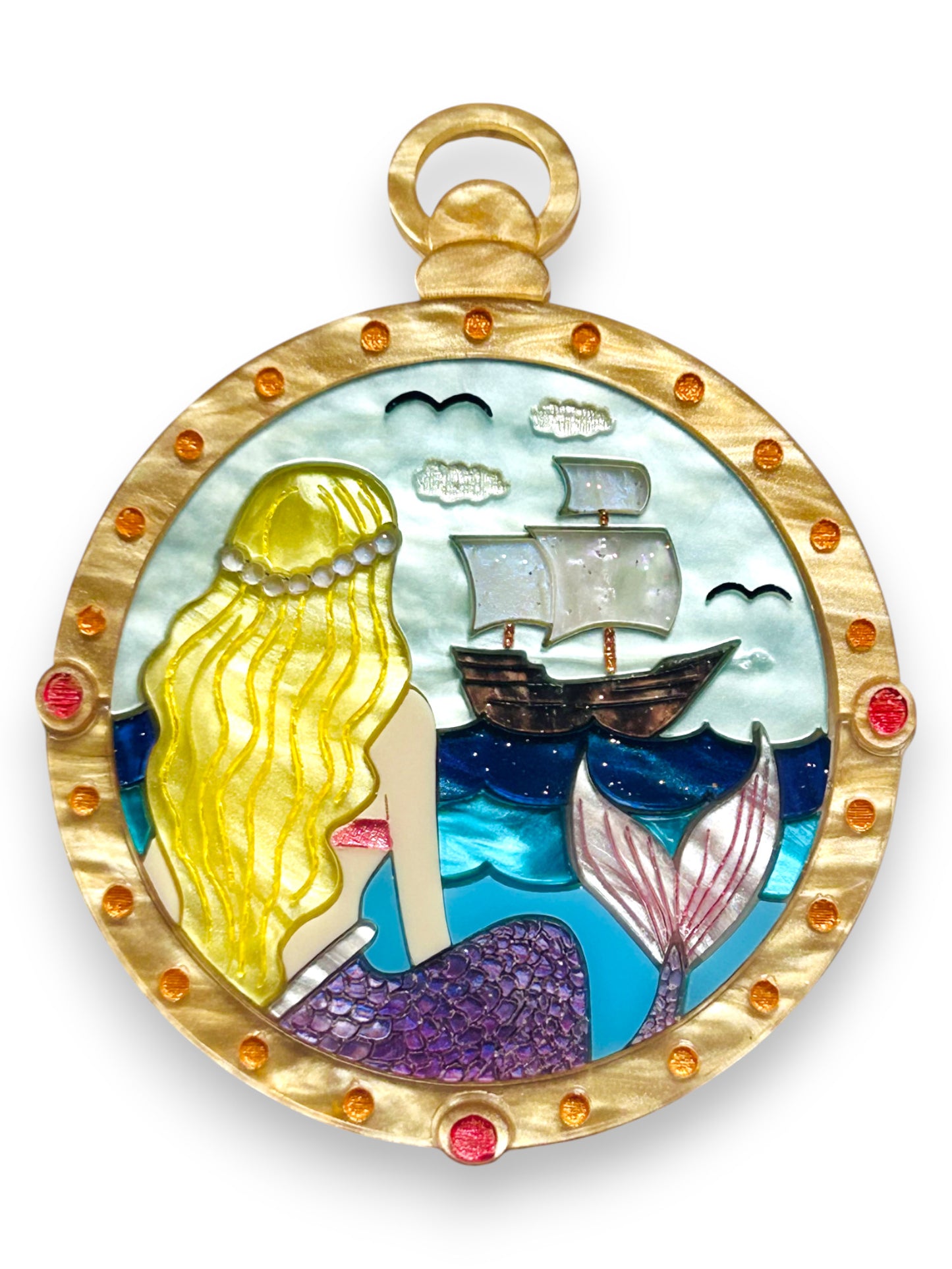 Deep Blue Sea - Bussola con Barca e Sirena