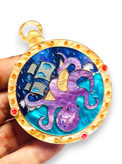 Deep Blue Sea - Bussola con Kraken e Barca