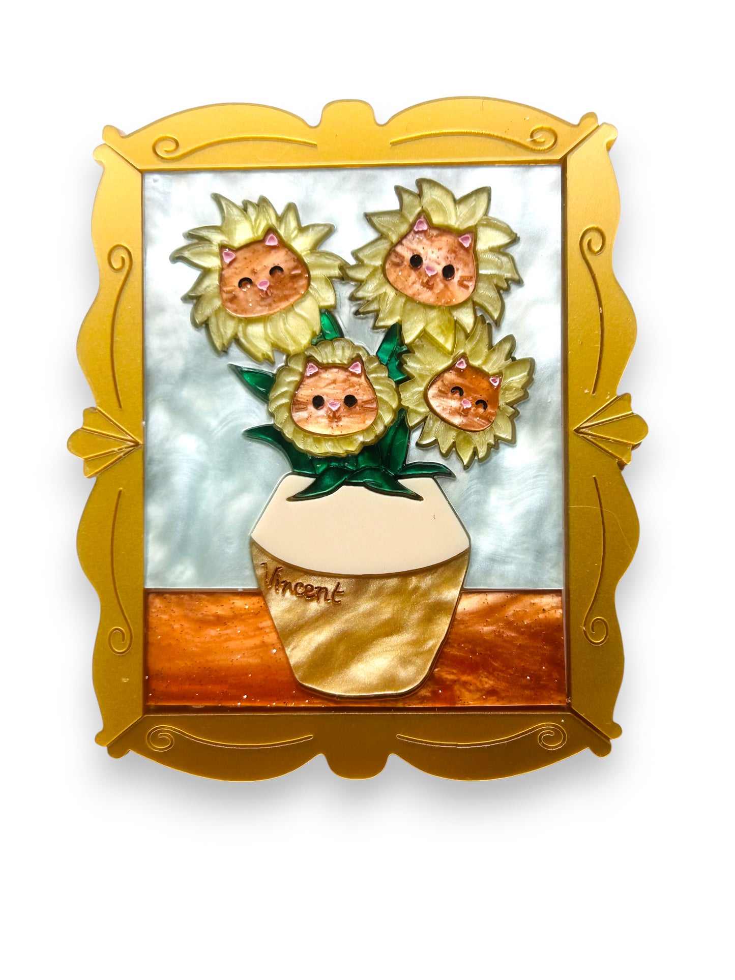 Gatti nell'Arte - Quadro Gatti Girasoli
