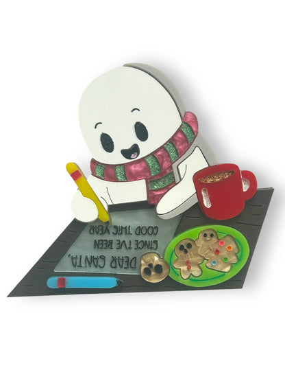 Spooky Christmas  - Spilla Fantasma che Scrive una Lettera a Babbo Natale