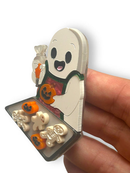 Spooky Christmas  - Spilla Fantasma che Farcisce i Biscotti