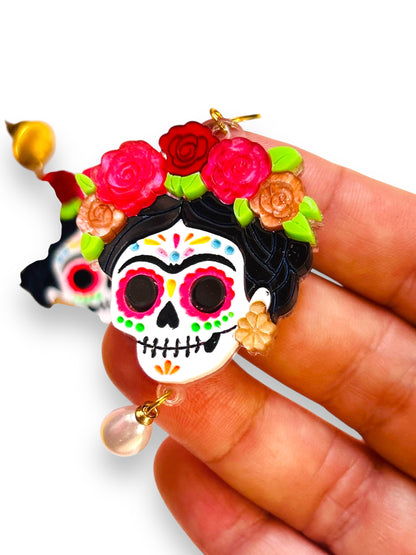 Mexico Lindo Y Querido - Orecchini Frida Kahlo Calavera