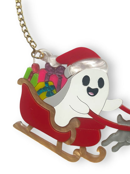 Spooky Christmas  - Collana Fantasma con Slitta e Renne