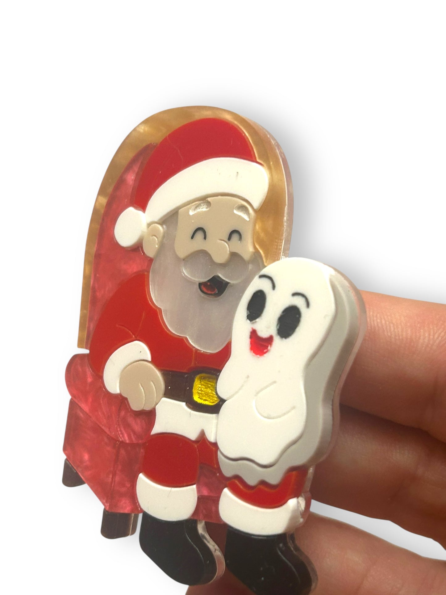 Spooky Christmas  - Spilla Fantasma con Babbo Natale
