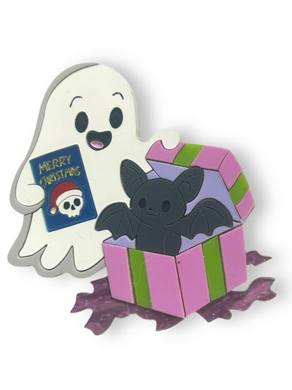 Spooky Christmas  - Spilla Fantasma che Apre i Regali