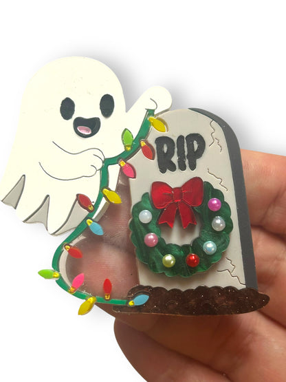 Spooky Christmas  - Spilla Fantasma che Addobba Lapide