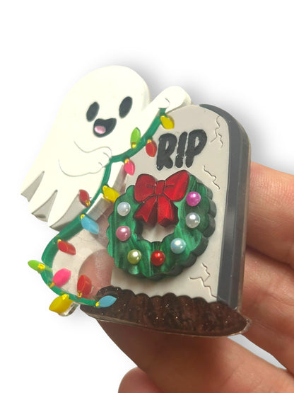 Spooky Christmas  - Spilla Fantasma che Addobba Lapide