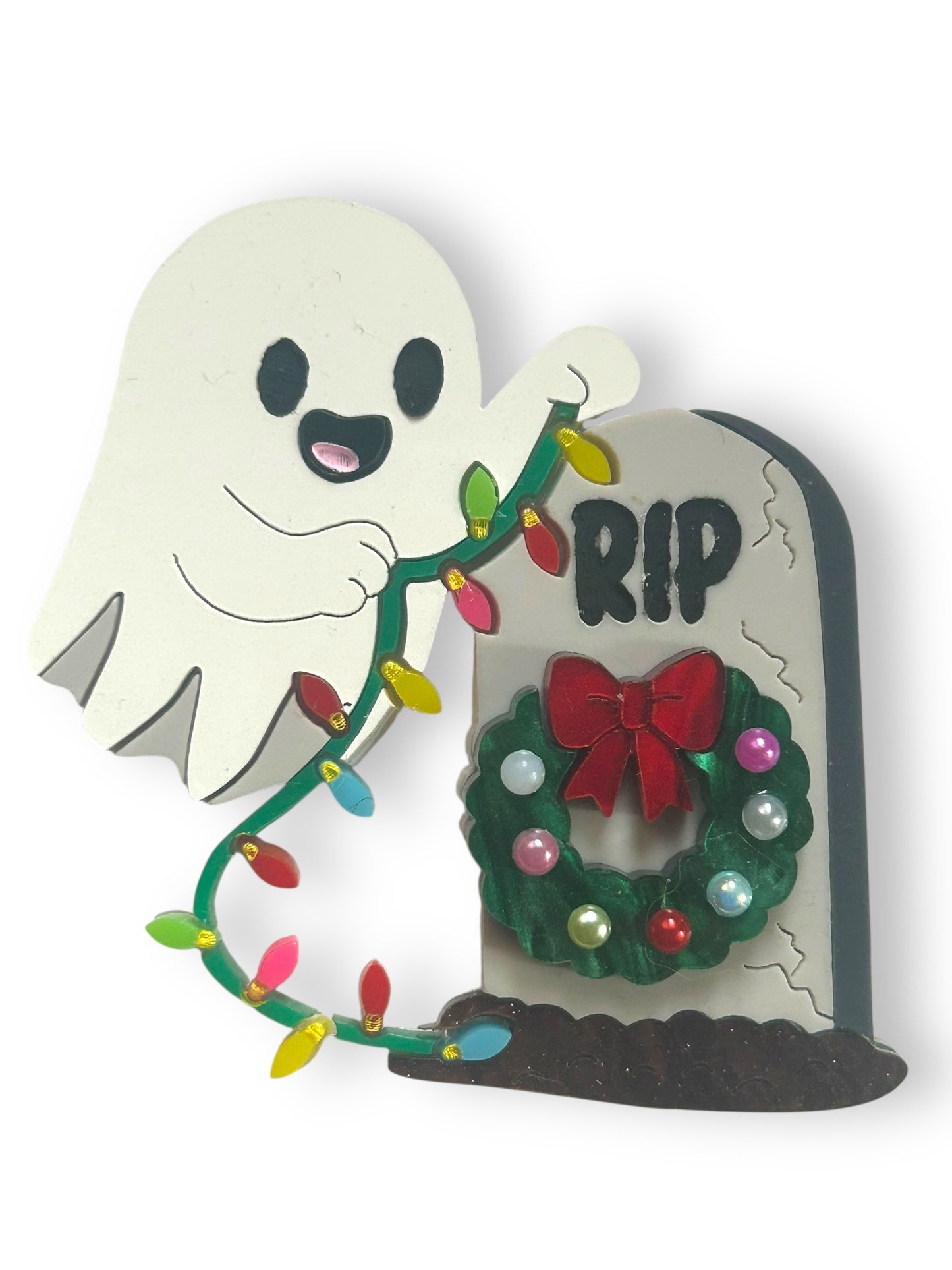 Spooky Christmas  - Spilla Fantasma che Addobba Lapide