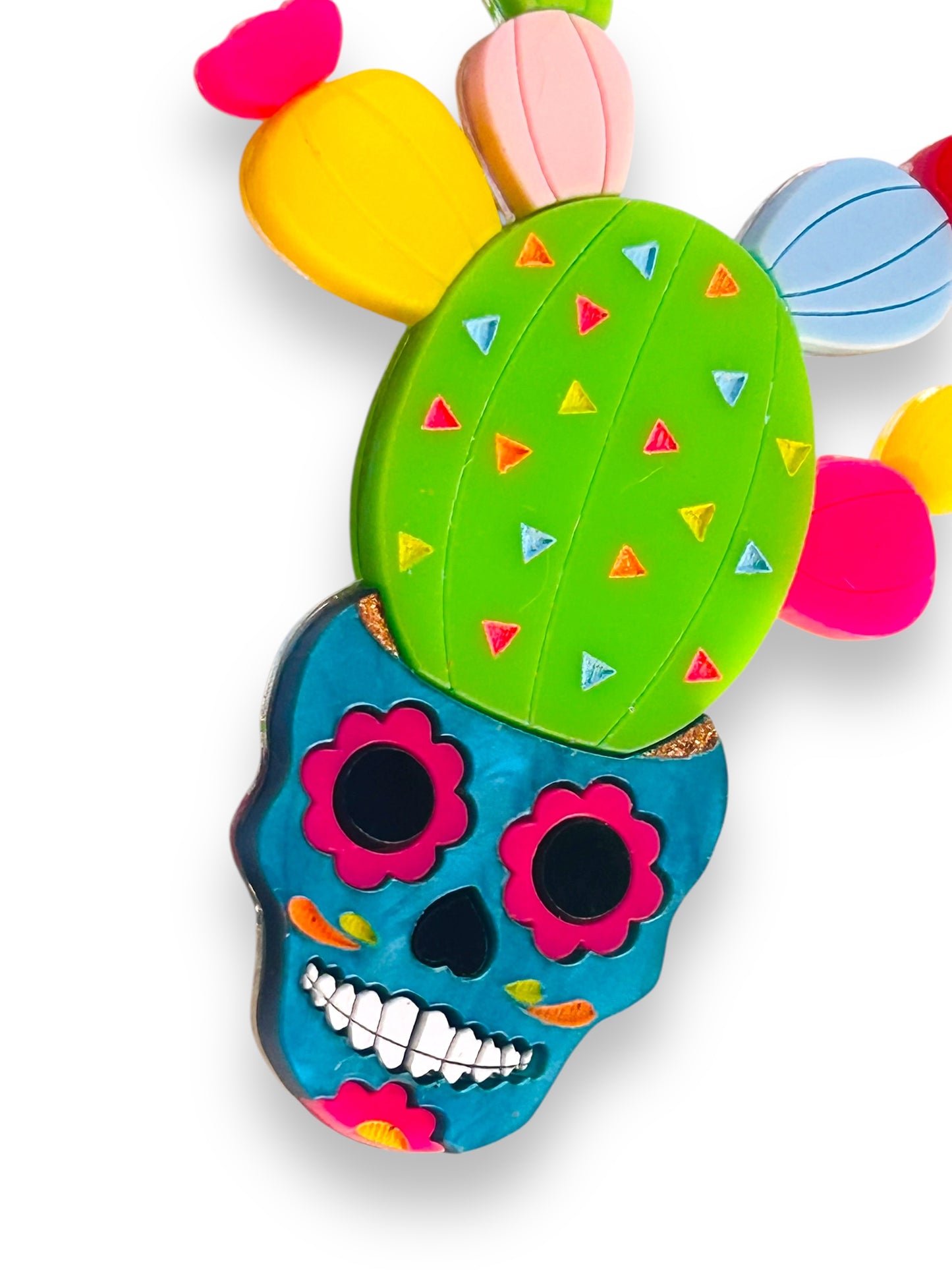Mexico Lindo Y Querido - Spilla Alebrije Cactus con Vaso Teschio
