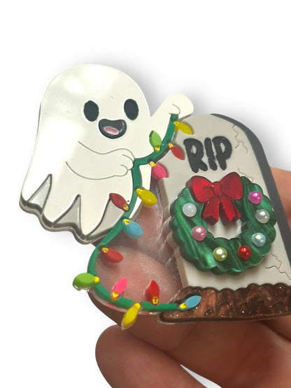 Spooky Christmas  - Spilla Fantasma che Addobba Lapide