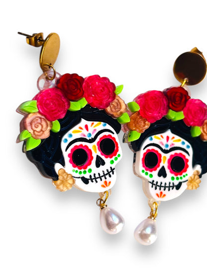 Mexico Lindo Y Querido - Orecchini Frida Kahlo Calavera