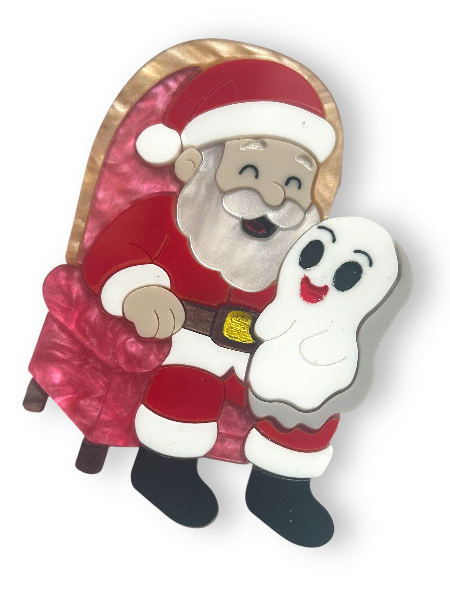 Spooky Christmas  - Spilla Fantasma con Babbo Natale