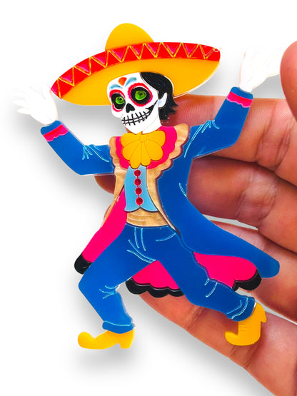 Mexico Lindo Y Querido - Spilla Calavera Catrino Ballerino
