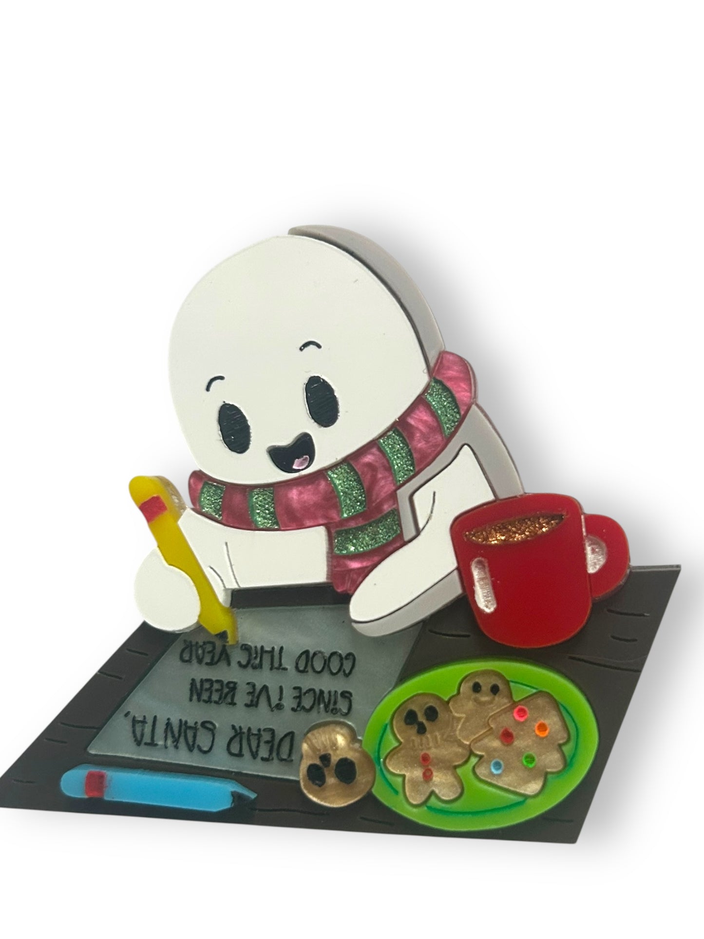 Spooky Christmas  - Spilla Fantasma che Scrive una Lettera a Babbo Natale