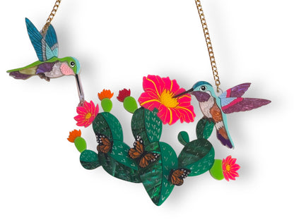 Mexico Lindo Y Querido - Collana Cactus con Colibrì
