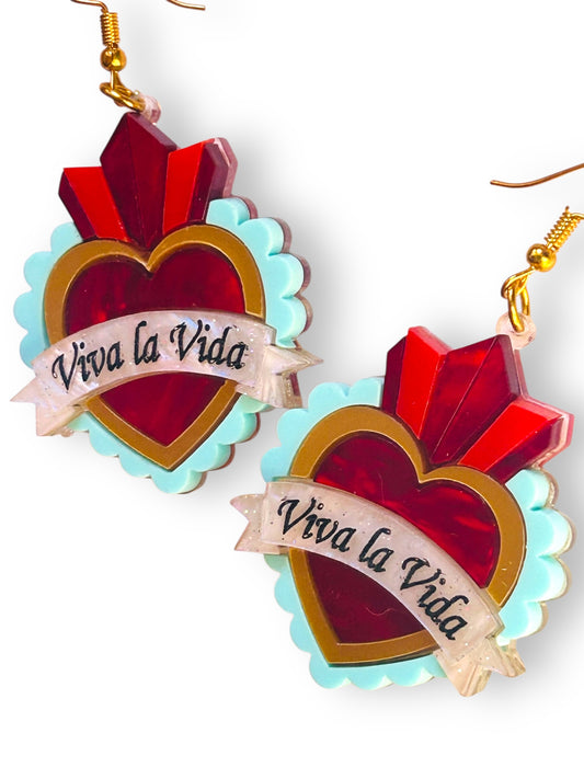 Mexico Lindo Y Querido - Orecchini Cuore Sacro "Viva la Vida"