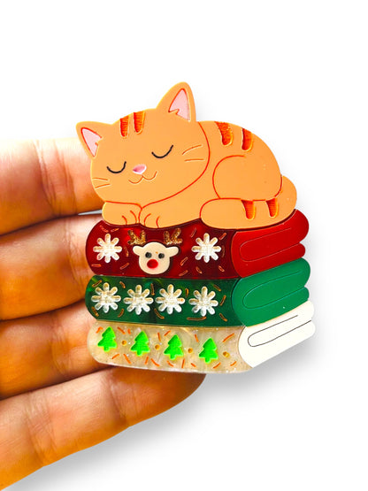 Meowy Christmas - Spilla Gatto sopra Maglioni Natalizi