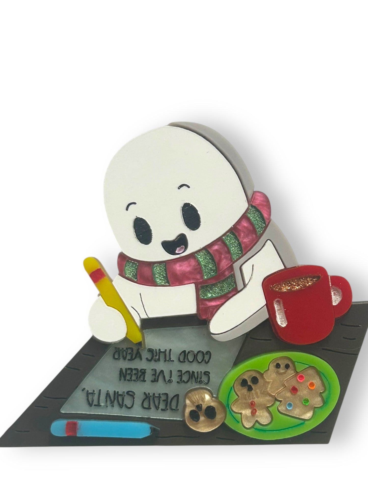 Spooky Christmas  - Spilla Fantasma che Scrive una Lettera a Babbo Natale