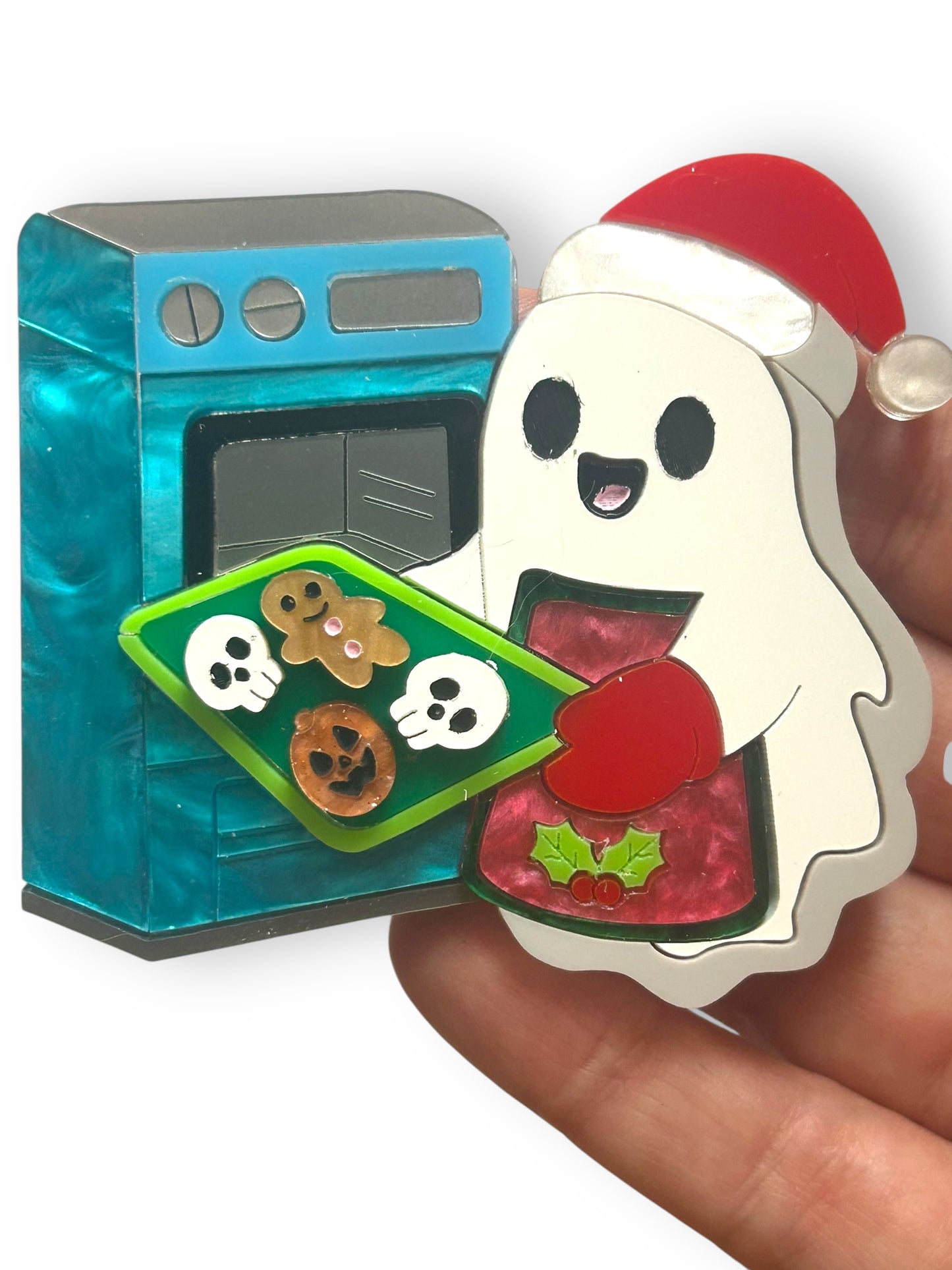 Spooky Christmas  - Spilla Fantasma che Prepara i Biscotti nel Forno