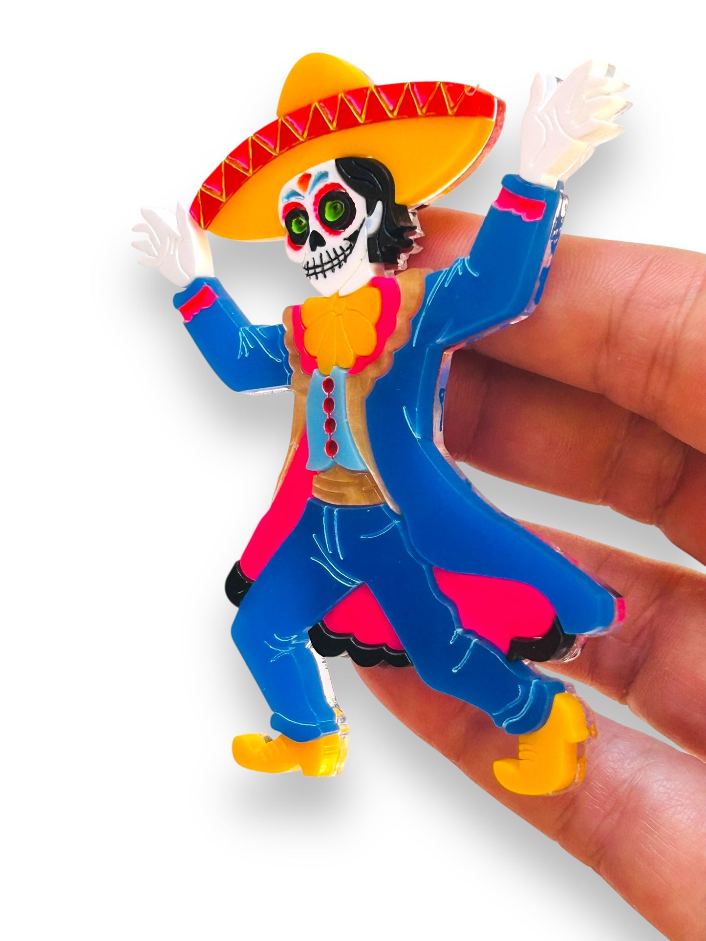 Mexico Lindo Y Querido - Spilla Calavera Catrino Ballerino