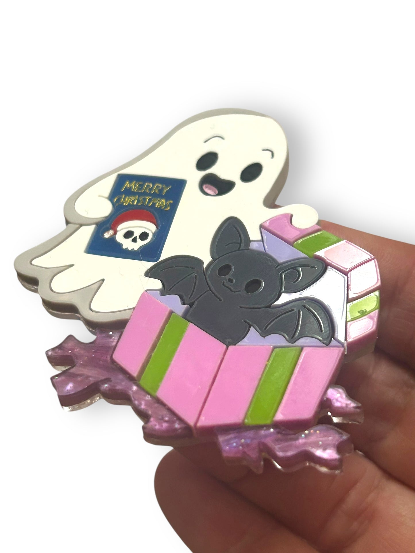 Spooky Christmas  - Spilla Fantasma che Apre i Regali