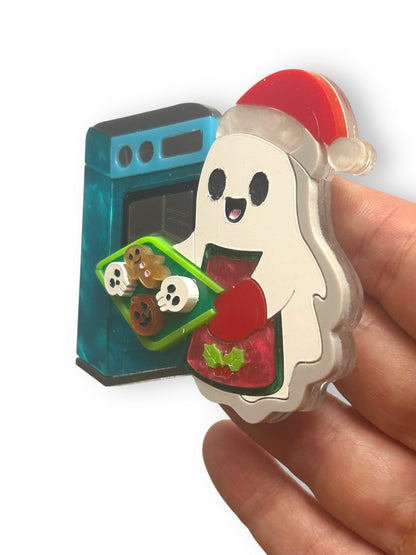 Spooky Christmas  - Spilla Fantasma che Prepara i Biscotti nel Forno