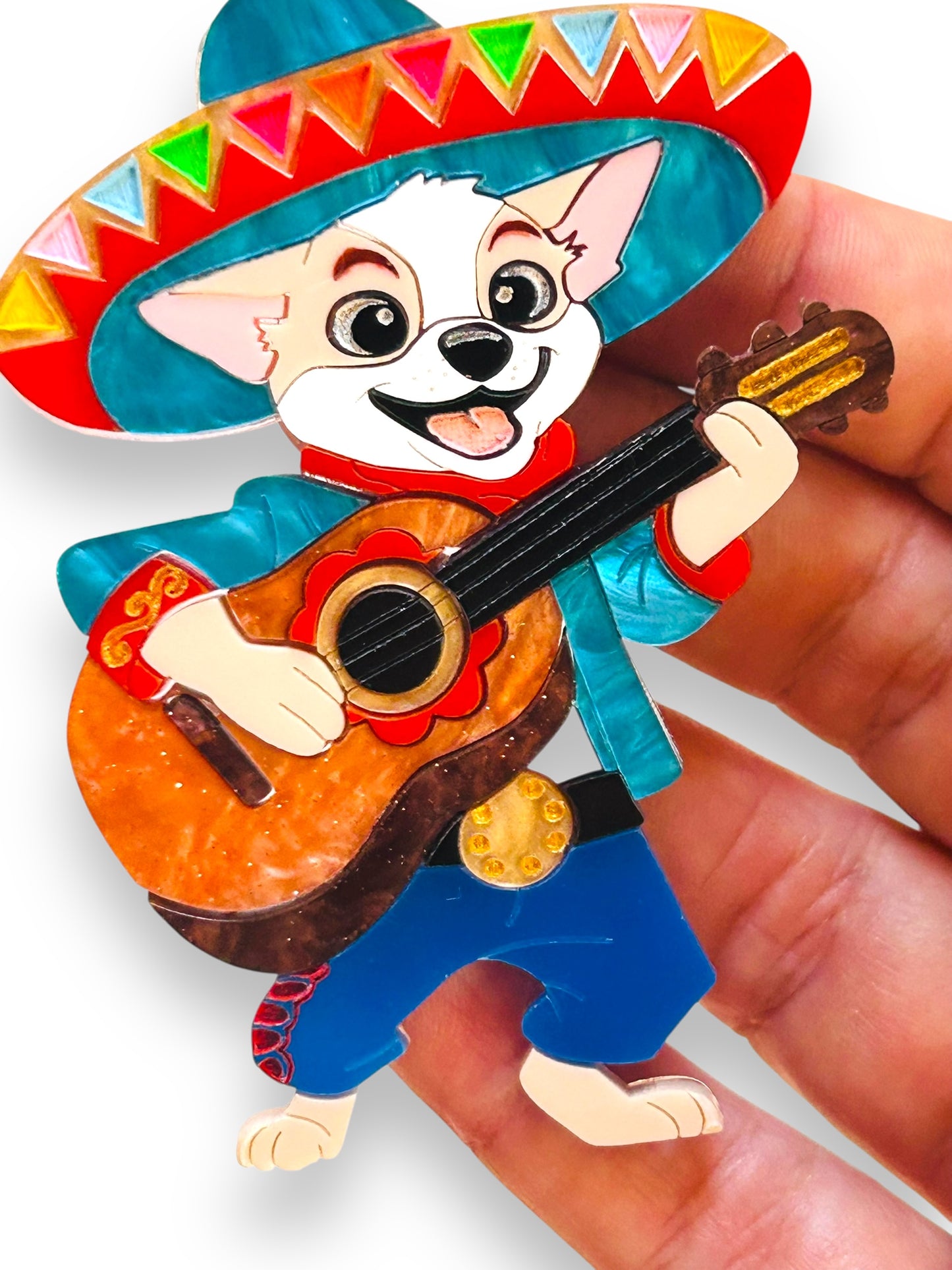 Mexico Lindo Y Querido - Spilla Mariachi Chihuahua con Chitarra
