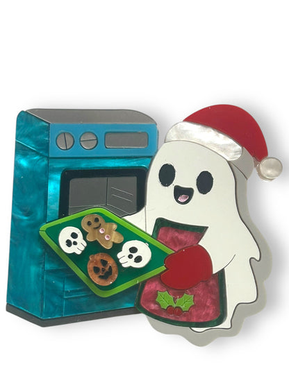 Spooky Christmas  - Spilla Fantasma che Prepara i Biscotti nel Forno