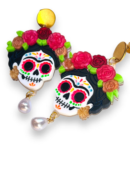 Mexico Lindo Y Querido - Orecchini Frida Kahlo Calavera
