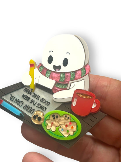 Spooky Christmas  - Spilla Fantasma che Scrive una Lettera a Babbo Natale