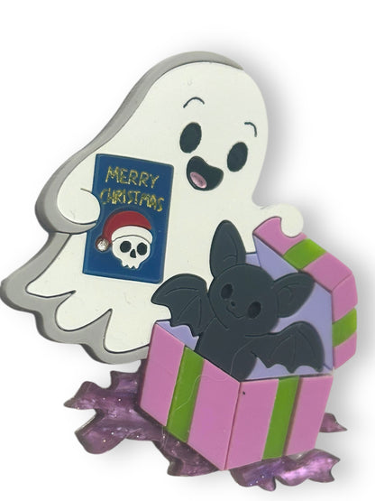 Spooky Christmas  - Spilla Fantasma che Apre i Regali