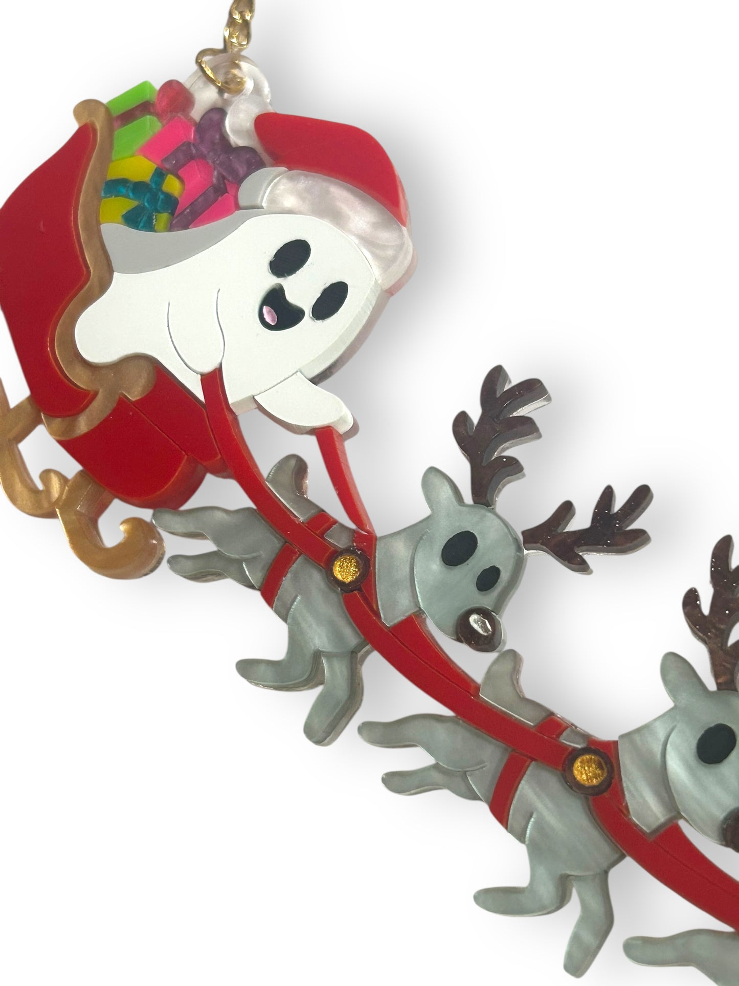 Spooky Christmas  - Collana Fantasma con Slitta e Renne