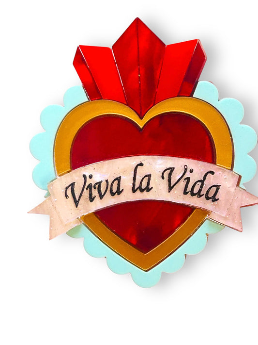 Mexico Lindo Y Querido - Spilla Cuore Sacro "Viva la Vida"