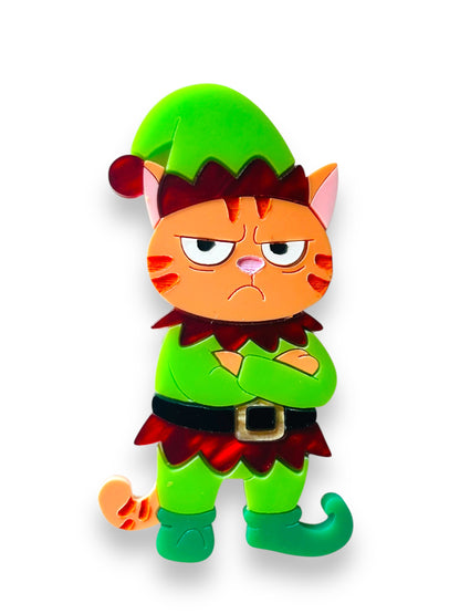 Meowy Christmas - Spilla Gatto Elfo Natalizio